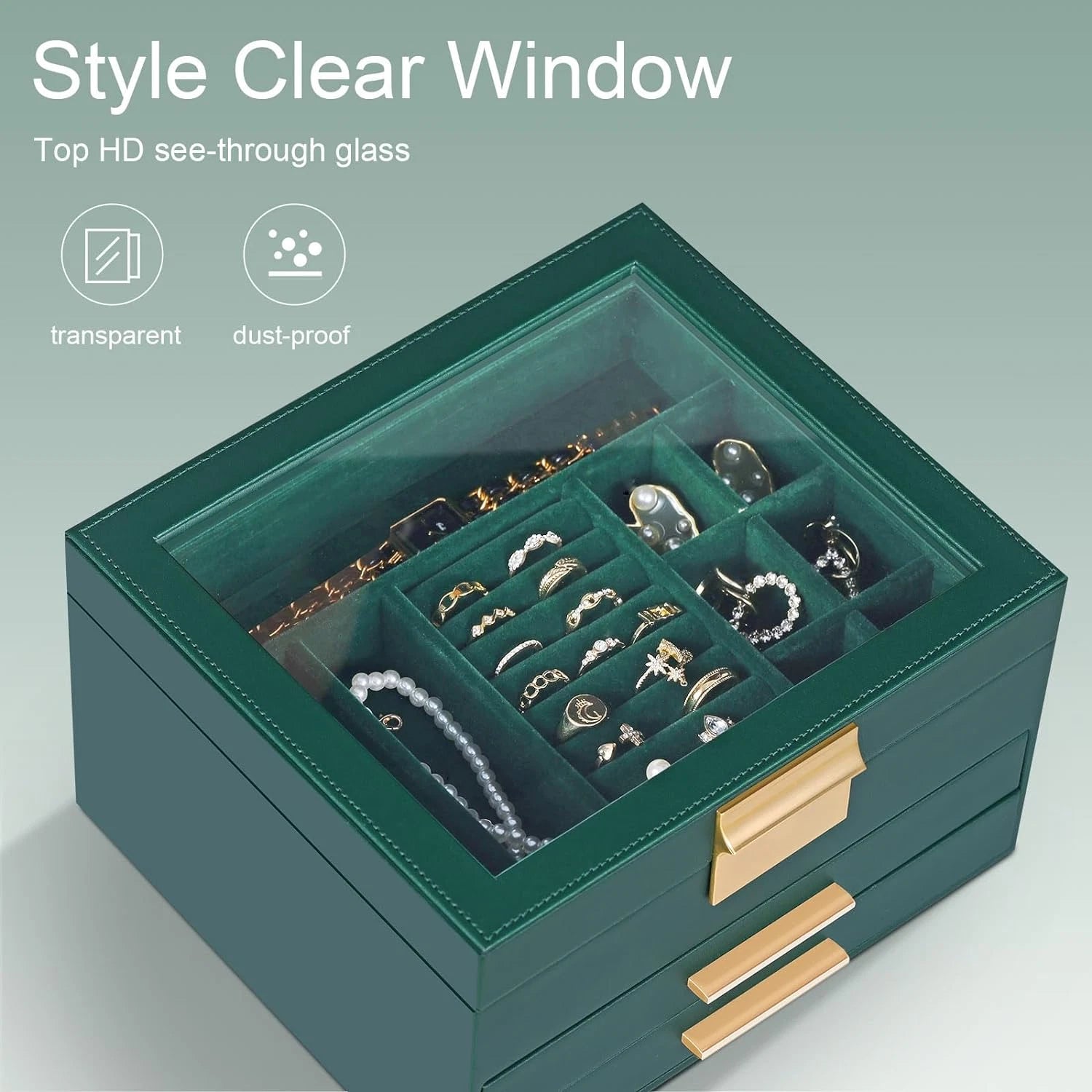 Jewelry Box Organizer for Women,3 Layers PU Leather Jewelry Storage Display Box | eBay