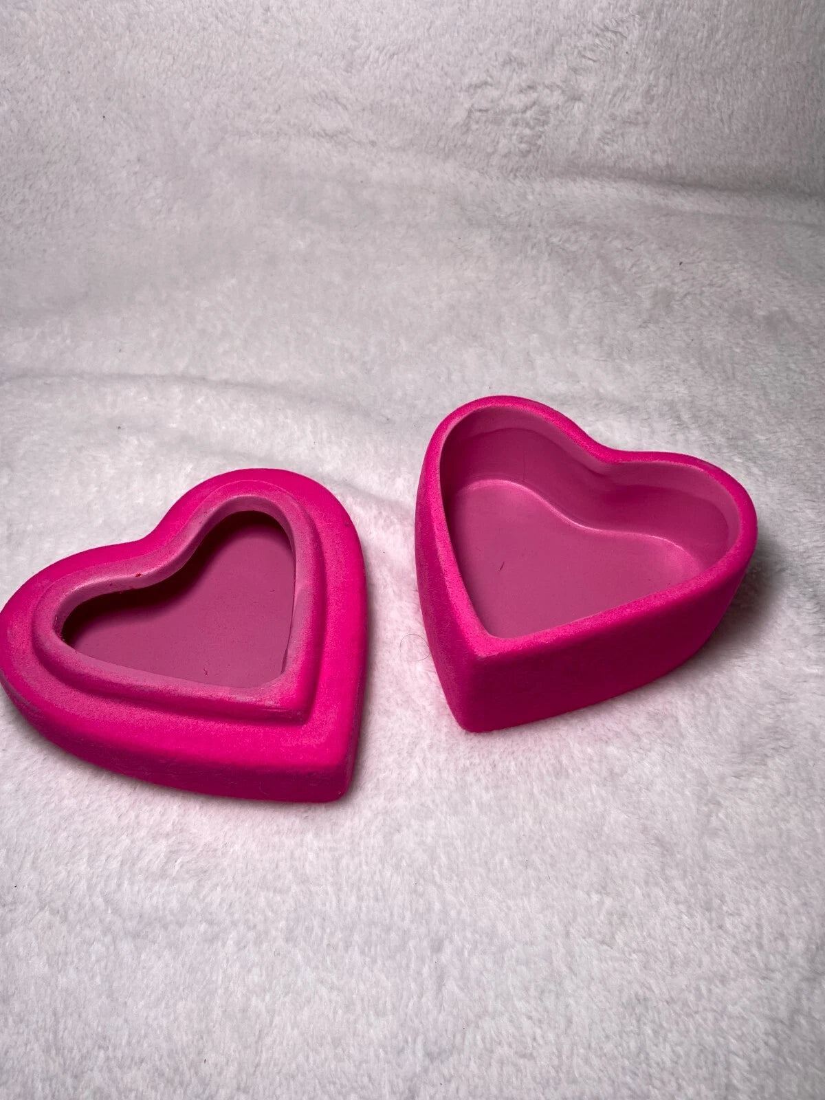Pink Heart Shaped Velvet Jewelry Storage Box | eBay