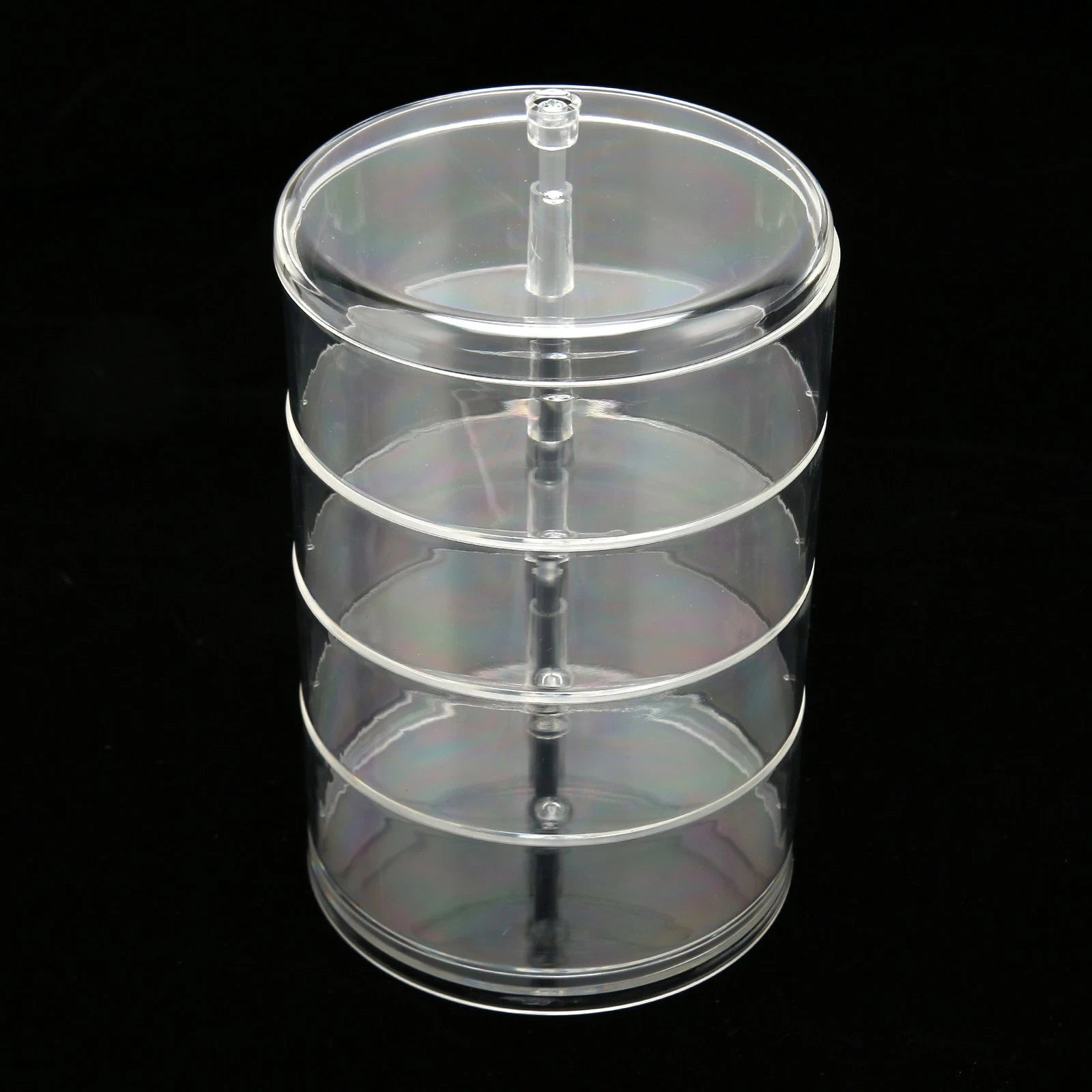 Clear Rotating Jewelry Box 4 Tier Space Saving Plastic Dustproof Decorative DGD | eBay