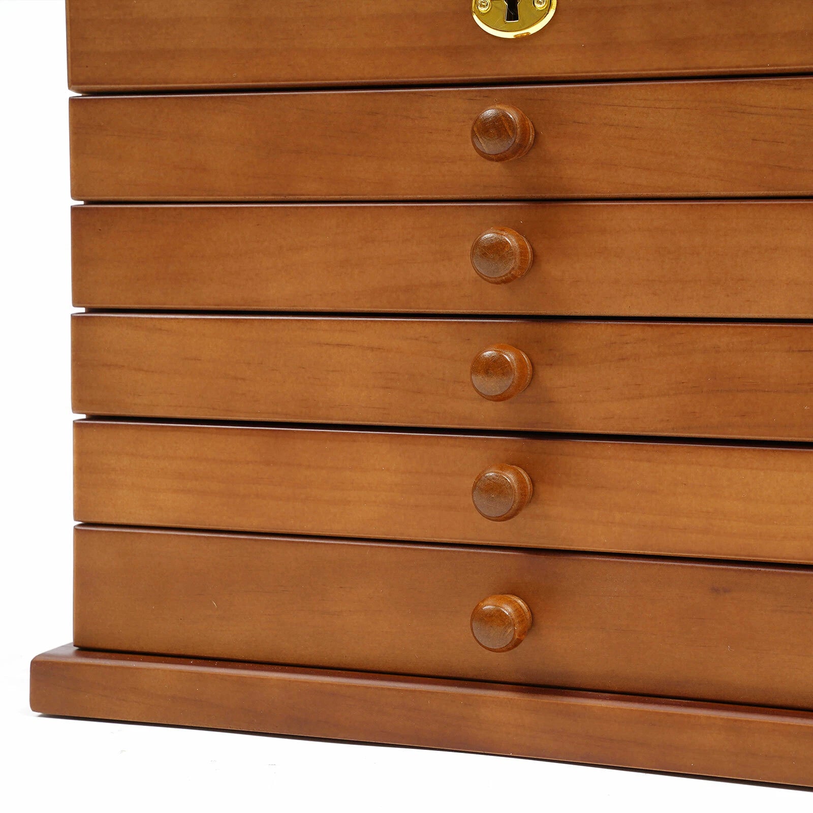 6-Layer Jewelry Box Wood for Wowen Large Organizer Box with Mirror & 5 Drawers | eBay