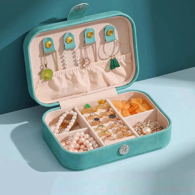 Portable Jewelry Storage Box Necklace Ring Earrings Organizer Holder | eBay