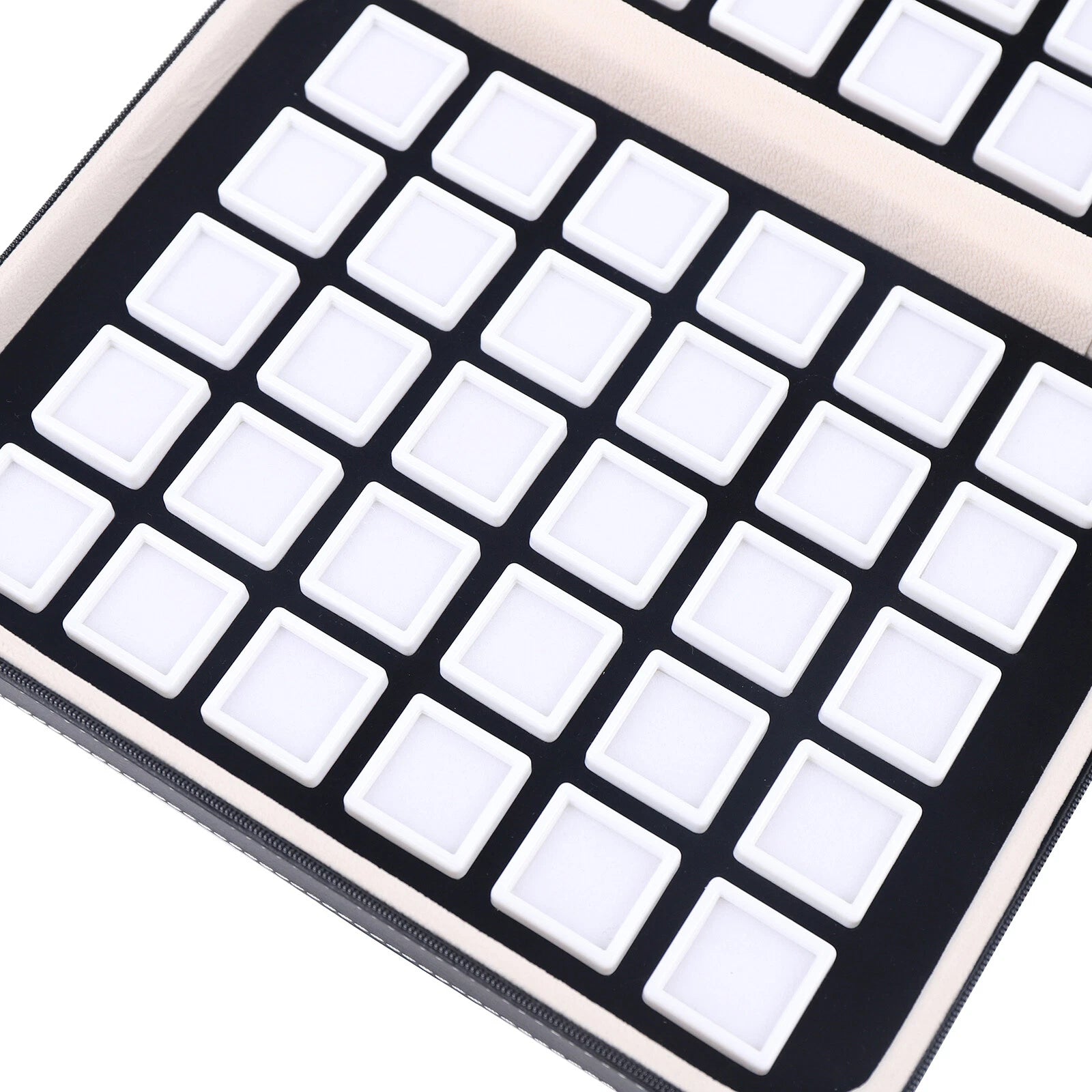 Gem Diamond Gemstone Display Collection 60 Grids Storage Box Holder Leather Box | eBay