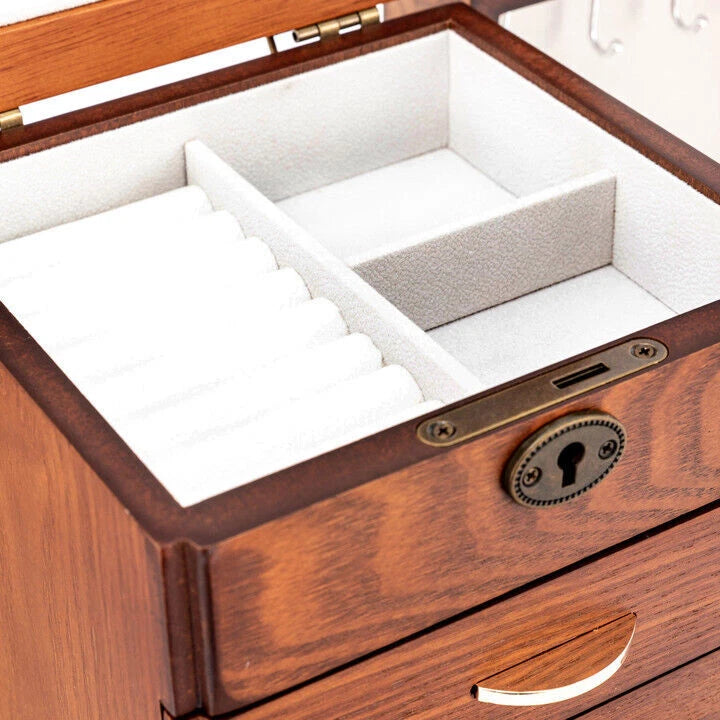 Wooden Jewelry Box Cabinet Storage Beauty 7 Drawers Case For Festival Gifts NEW | eBay