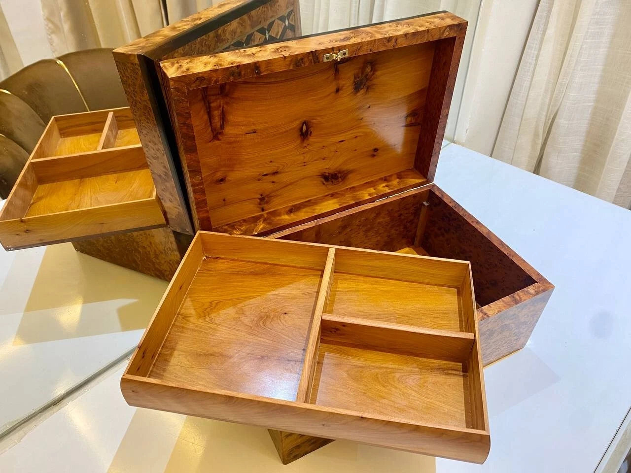 Big Moroccan jewellery Box lockable thuya wooden Jewelry Gift Box organizer | eBay