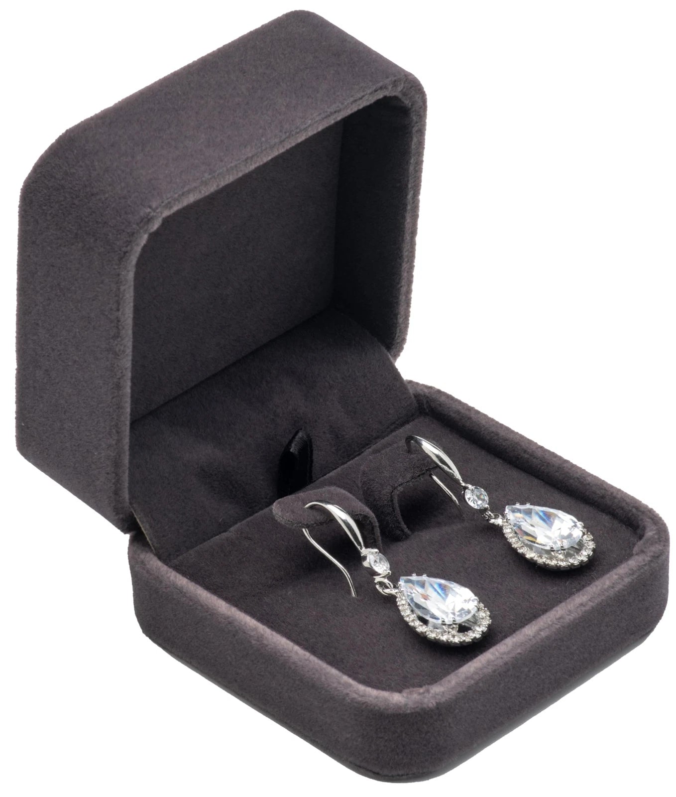Velvet Earring Gift Boxes Jewelry Box Storage Case for Women (Dark Grey) | eBay