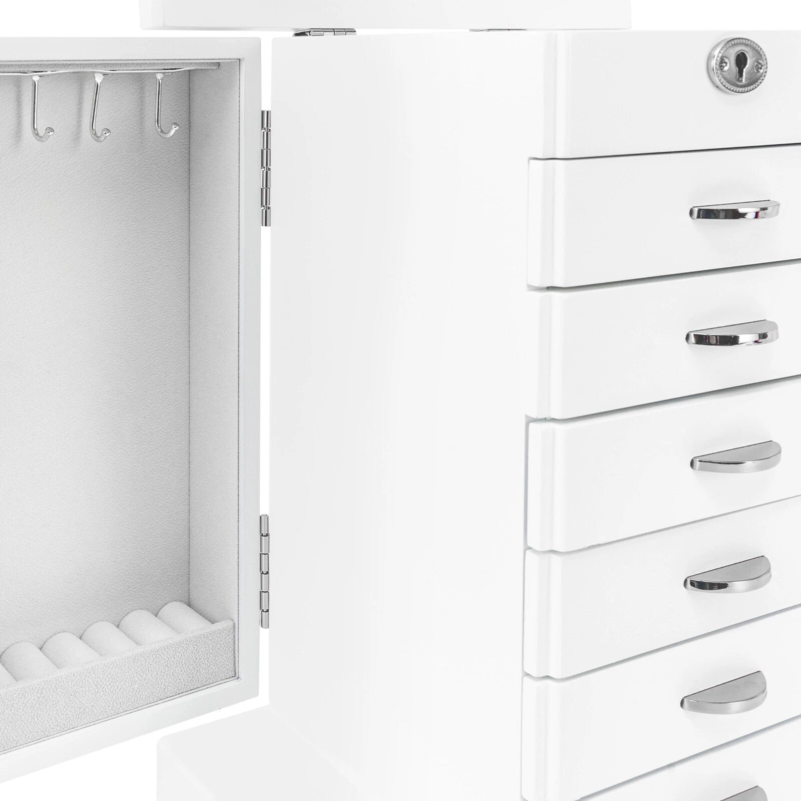 Jewelry Box MDF Ring Jewelry Storage Case Large Organizer w/ Drawer 7 Layers | eBay