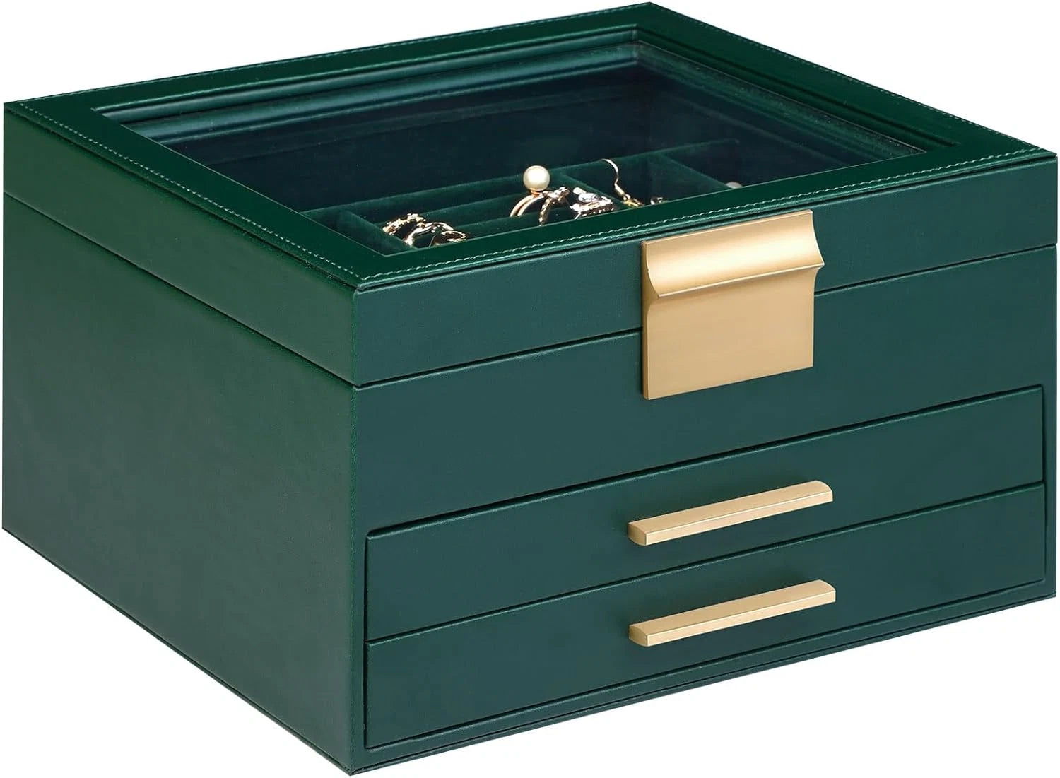 Jewelry Box Organizer for Women,3 Layers PU Leather Jewelry Storage Display Box | eBay