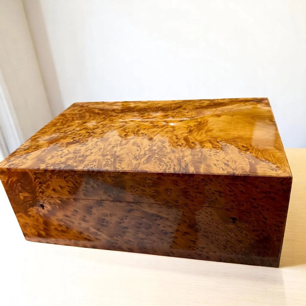 Large Burl Thuya Wood Jewelry Box with Key – Handcrafted Organizer from Morocco | eBay