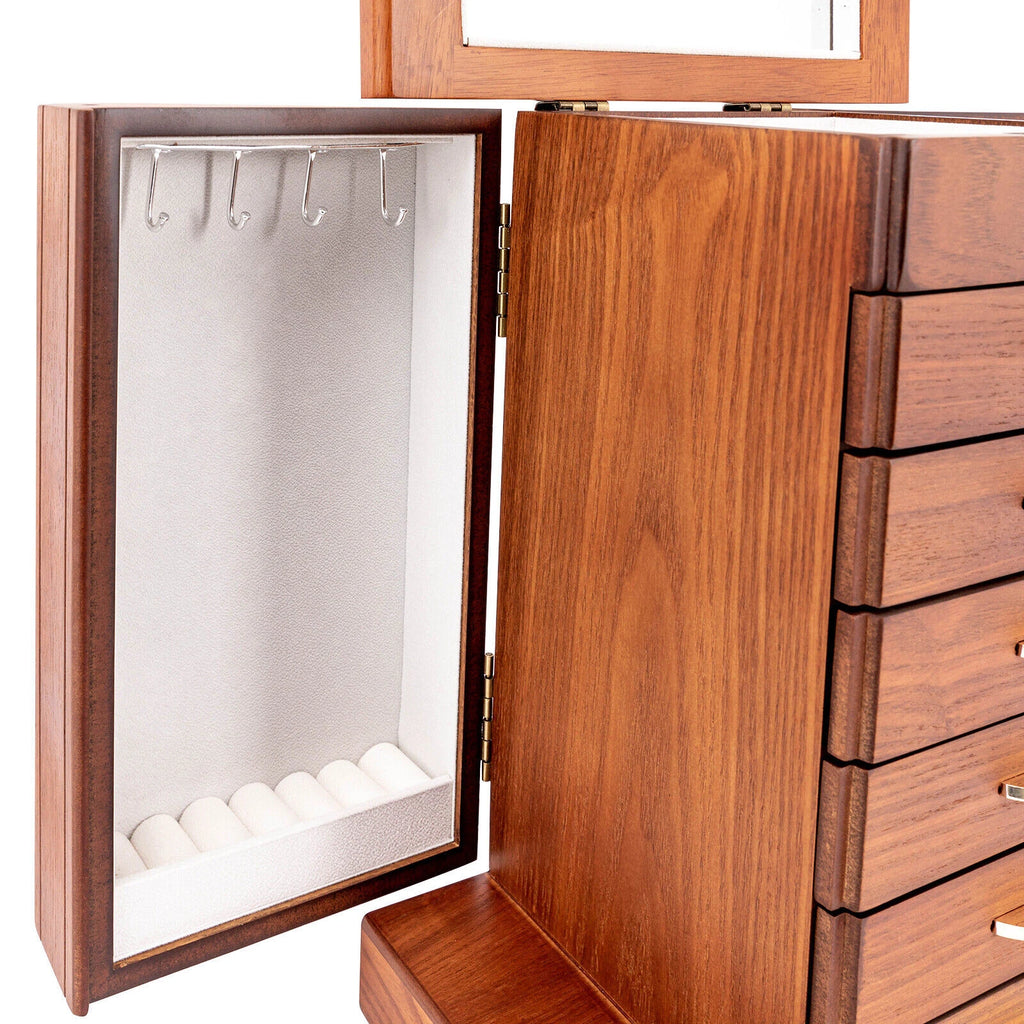 Wooden Jewelry Box Cabinet Storage Beauty 7 Drawers Case For Festival Gifts NEW | eBay