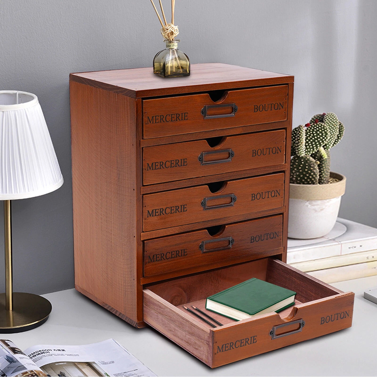 5 Layers Vintage Large Jewelry Organizer Wooden Storage Box Case with 5 Drawers | eBay