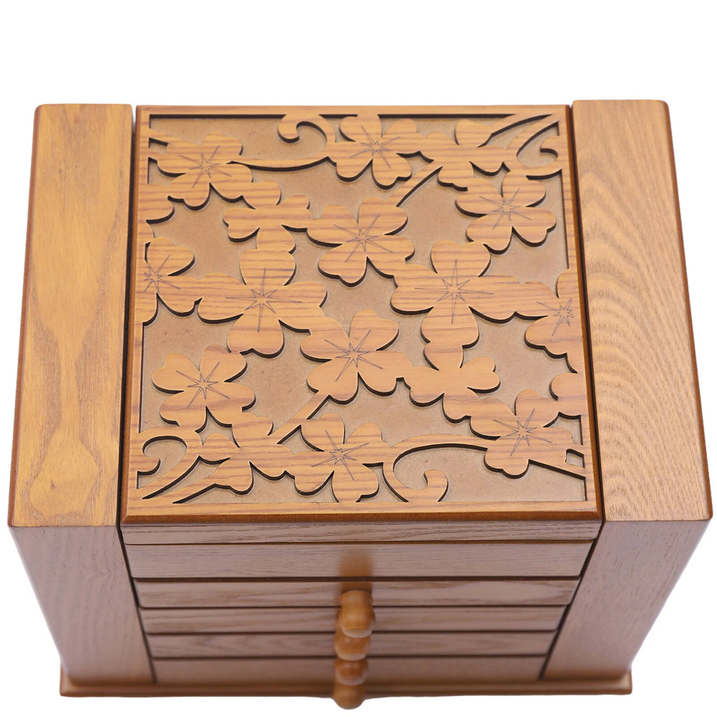 5 Layers Wooden Storage Cage Jewelry Box Organizer Women Girls Gift w/ Drawers | eBay