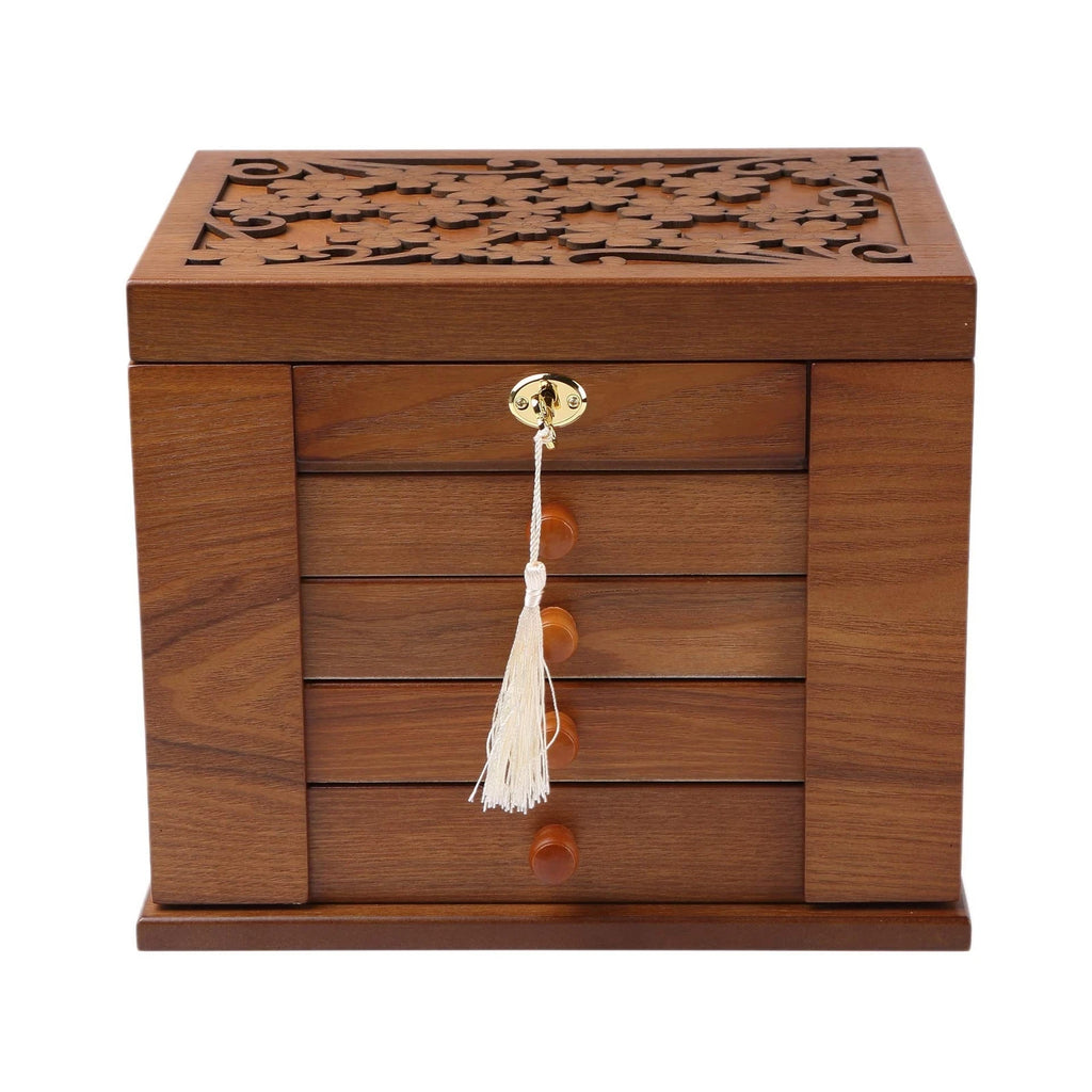 Changsuo Wooden Jewelry Box for Women, Organizer Box of Solild Wood with Lock... | eBay