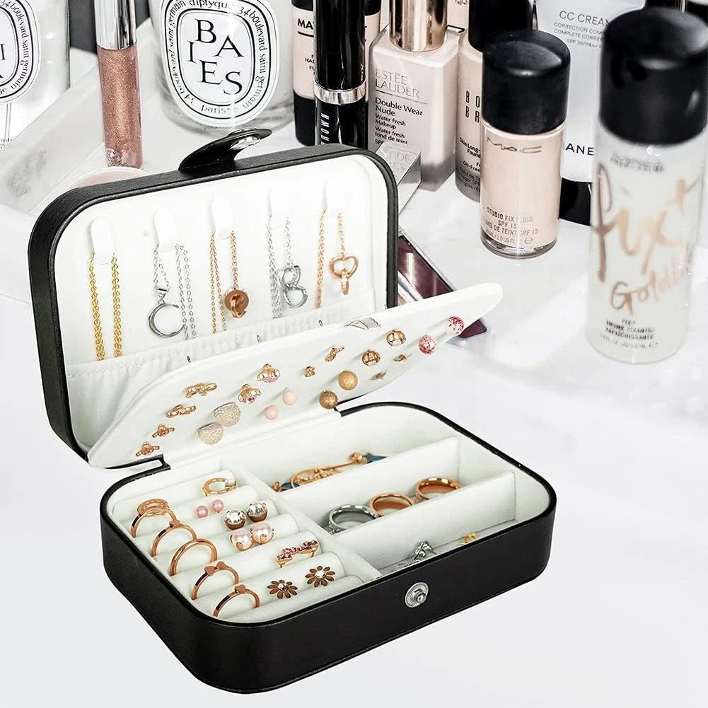 Travel Jewelry Box, PU Leather Small Jewelry Organizer | eBay