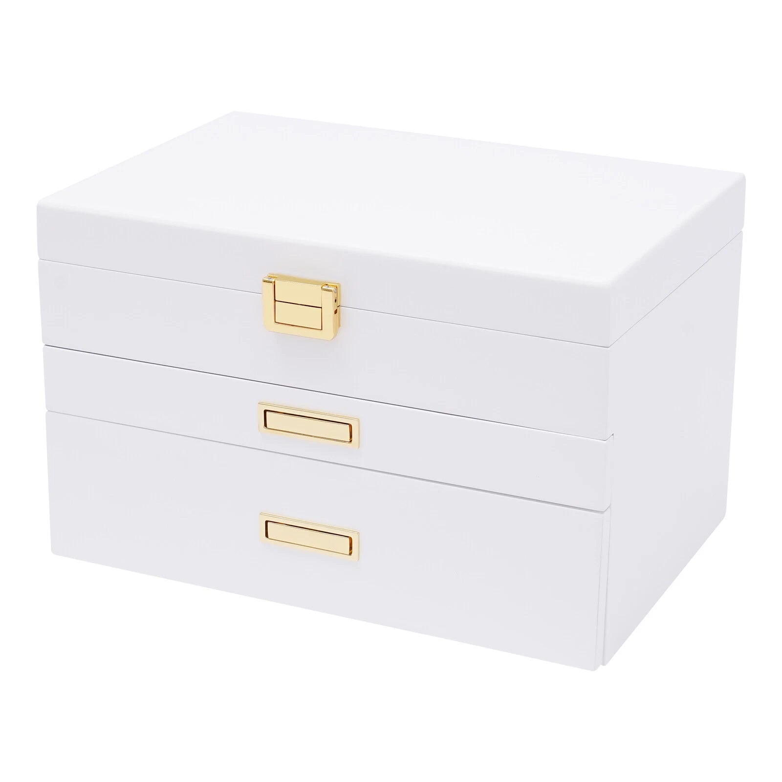 11*7.5*7.1in 3-Layer White Jewelry Organizer Box For Storage Earrings Necklace | eBay