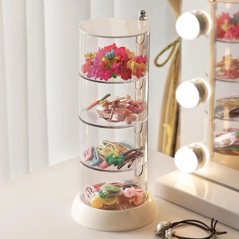 4-Layers Clear Jewelry Organizer, 360° Rotatable Small Cute Acrylic Jewelry Box | eBay