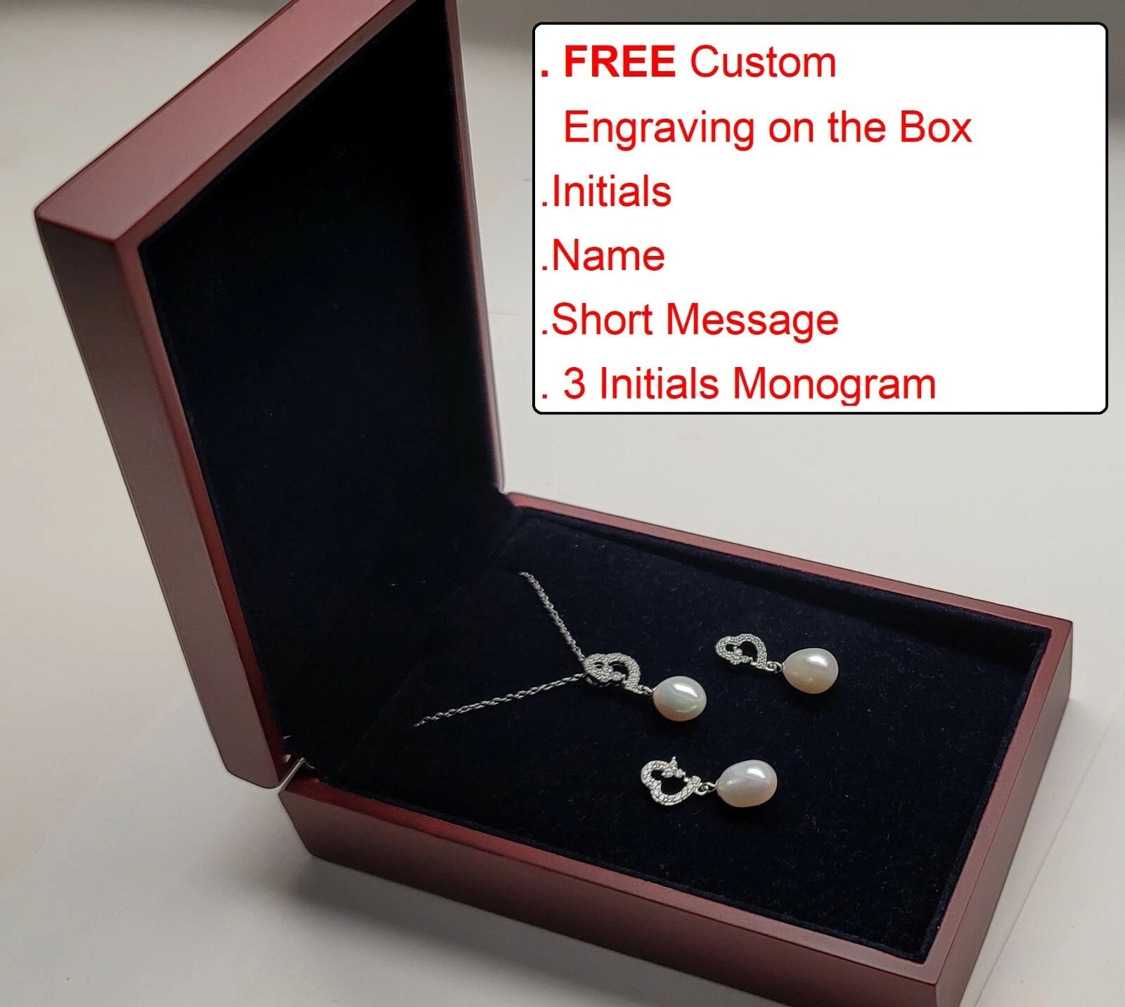 3 Wooden earrings boxes, Jewelry box, FREE engraving (Jewelry not included) | eBay