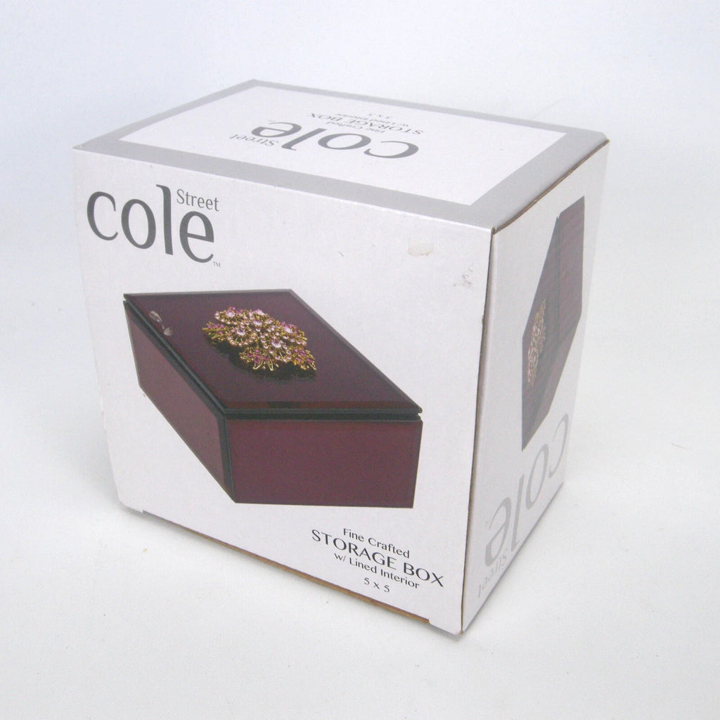 Cole Street Pink Glass Fine Crafted 5" x 5" Storage Jewelry Box Lined Interior | eBay