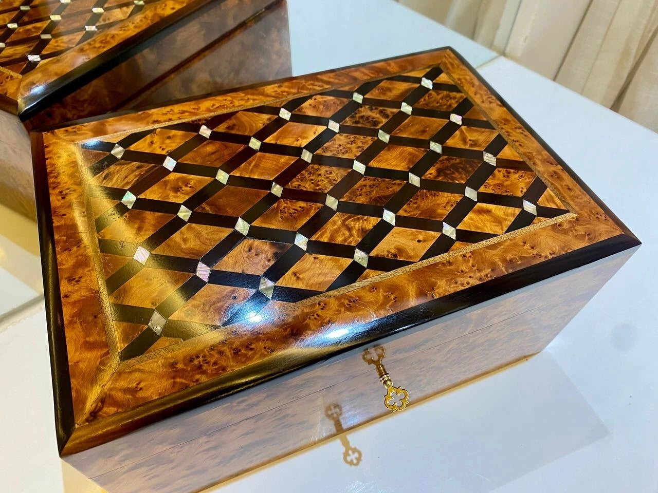 Big Moroccan jewellery Box lockable thuya wooden Jewelry Gift Box organizer | eBay