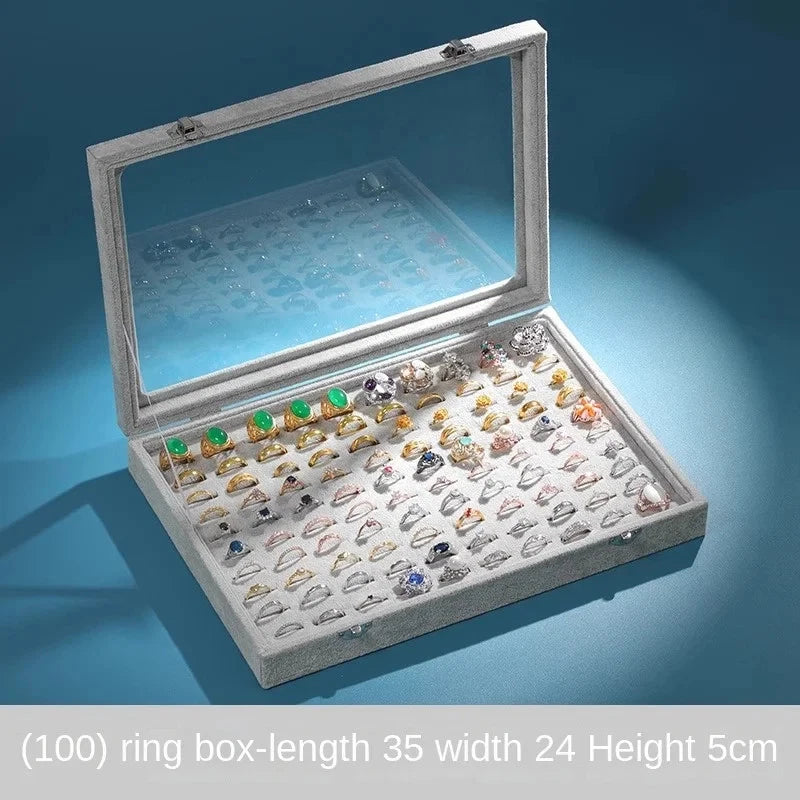 Jewelry Storage Box Large Capacity Rings Earrings Necklace Bracelet Display Case | eBay