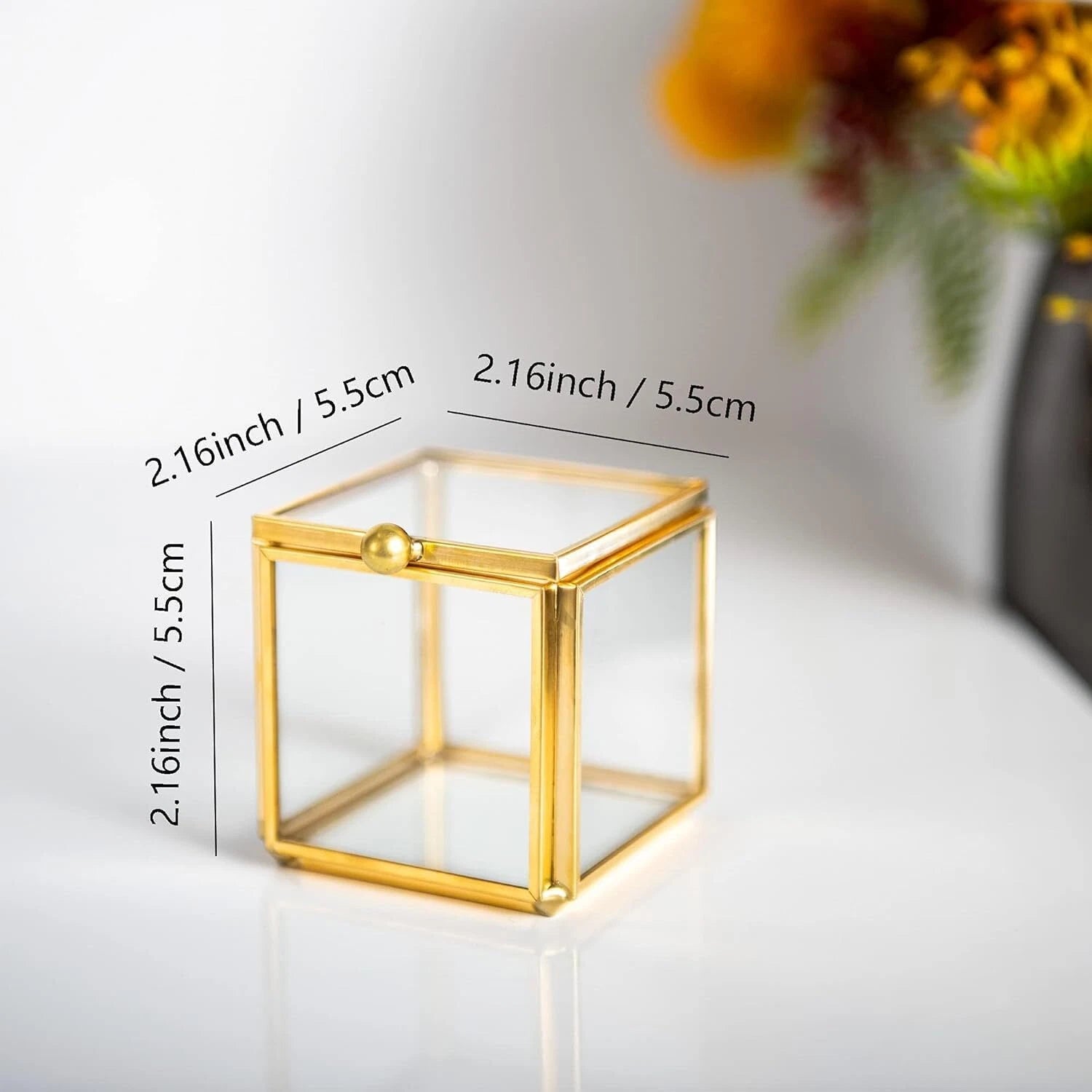 Small Glass Jewelry Trinket Box Ornate Rings Earrings Display Shadow Box | eBay