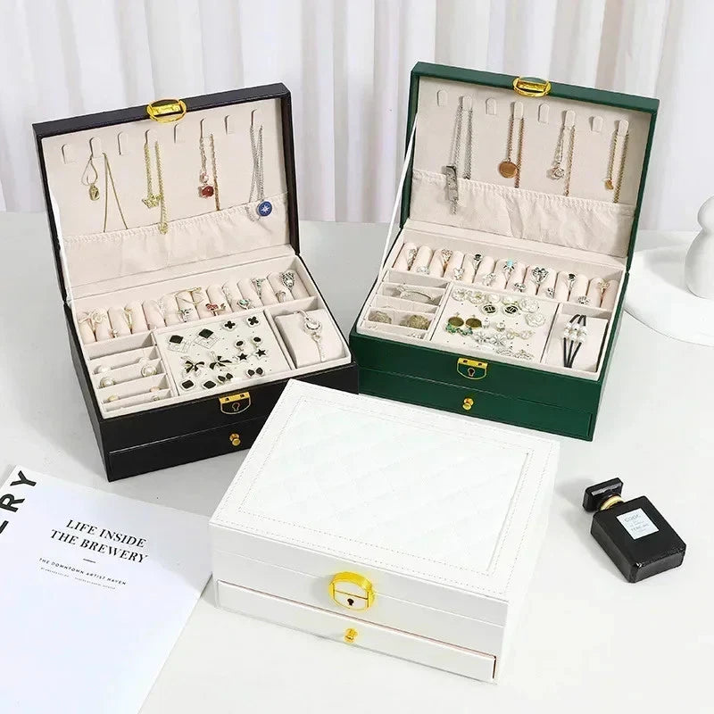 Hot Diamond Shaped Three-layer Lockable Drawer Jewelry Box, Jewelry Storage Box | eBay