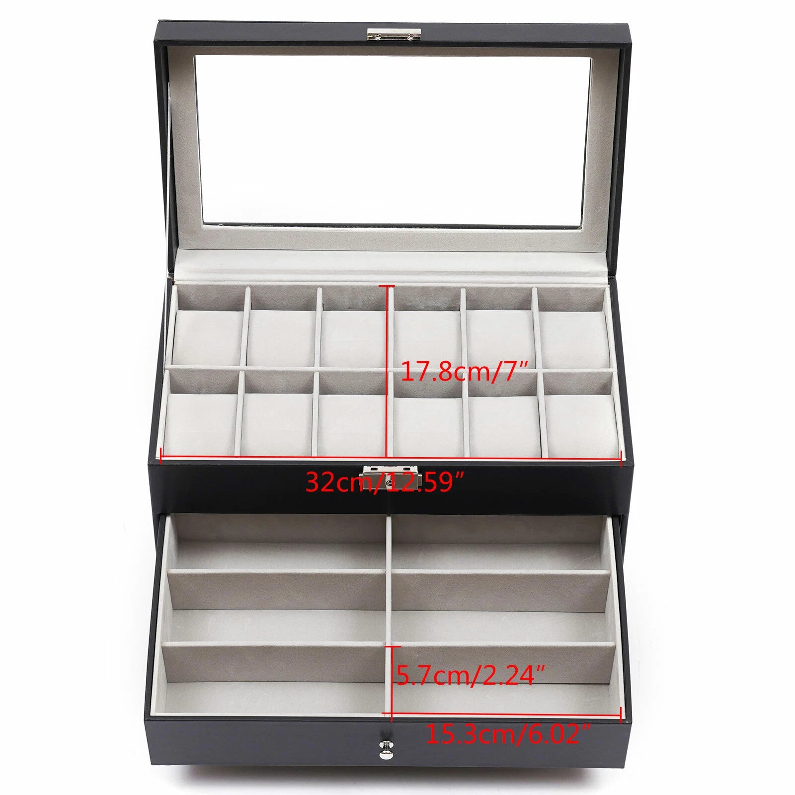 3 Layer Watch Sunglasses Jewelry Display Box Drawer Metal Buckle Organizer Box | eBay