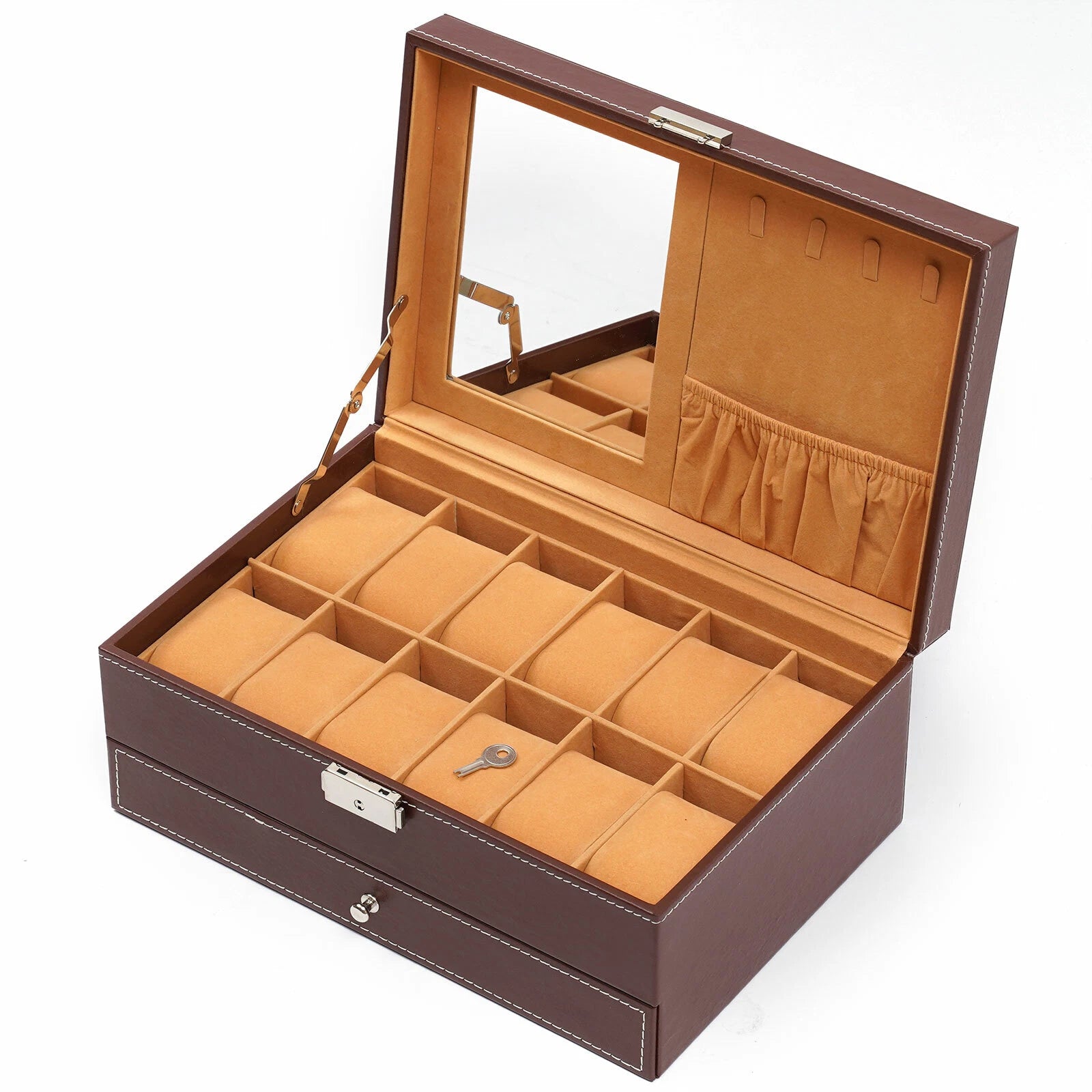 Mens Watch Box Case Organizer 12 Slots Watches Holder Jewelry Storage Display US | eBay
