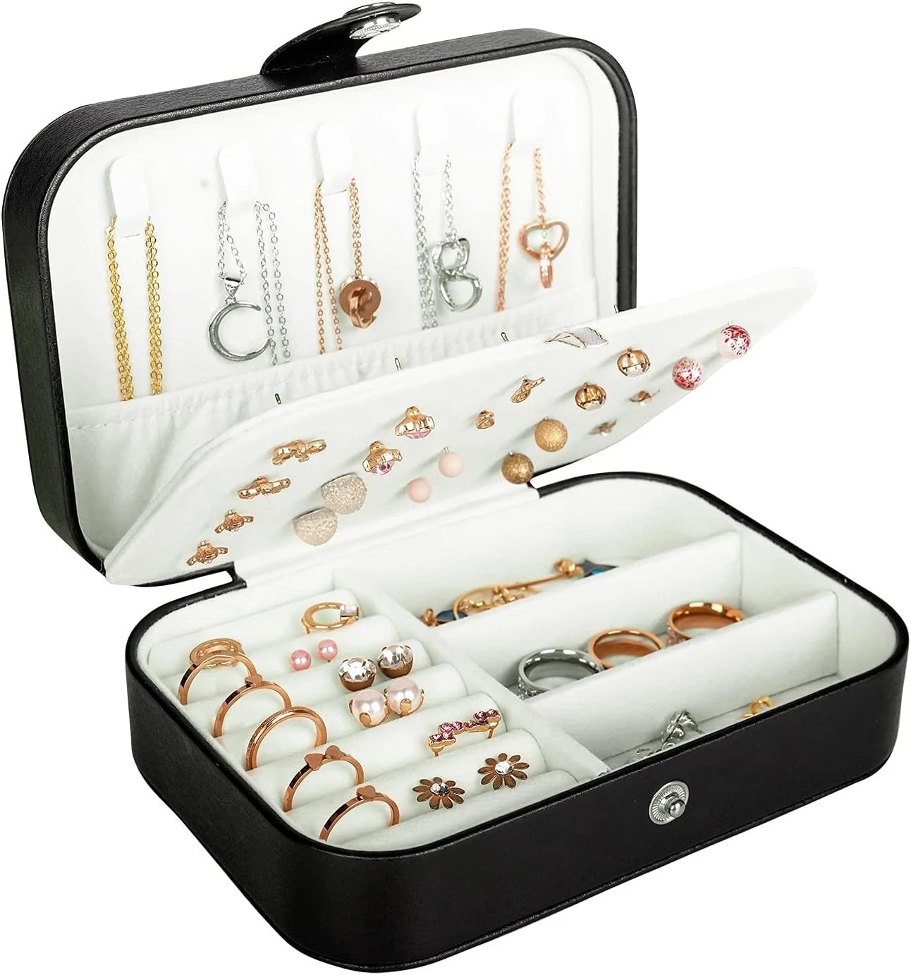 Travel Jewelry Box, PU Leather Small Jewelry Organizer | eBay