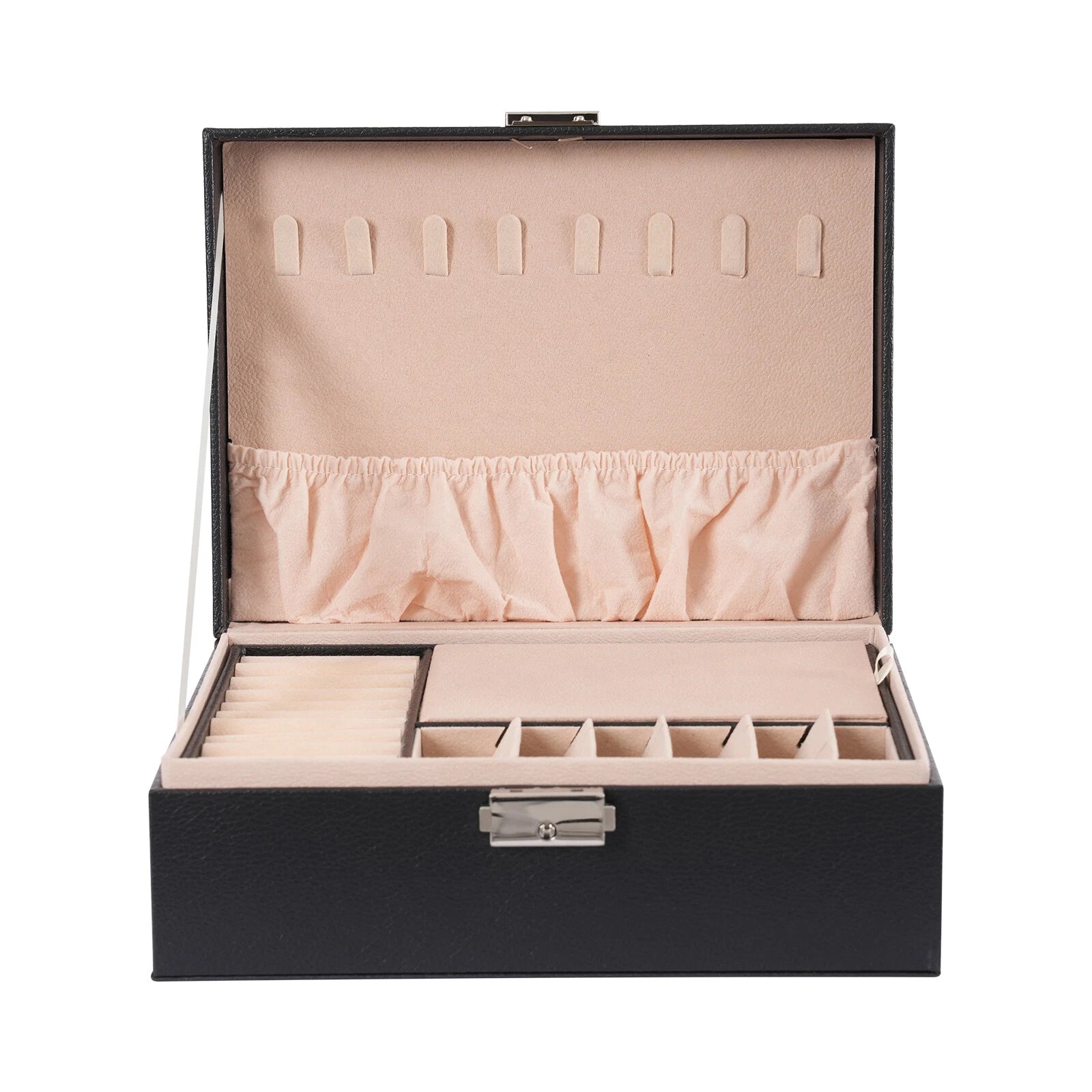 2Tier Portable Jewelry Box Organizer Watch Necklace Ornament Case Travel Storage | eBay