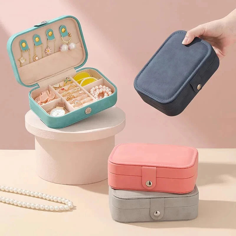 Portable Jewelry Storage Box Necklace Ring Earrings Organizer Holder | eBay