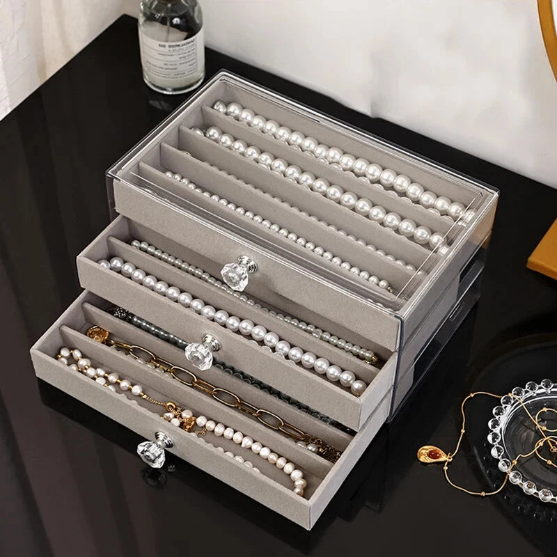 Jewelry Storage Box Necklace Bracelet Earrings Drawer Organizer Holder Case | eBay
