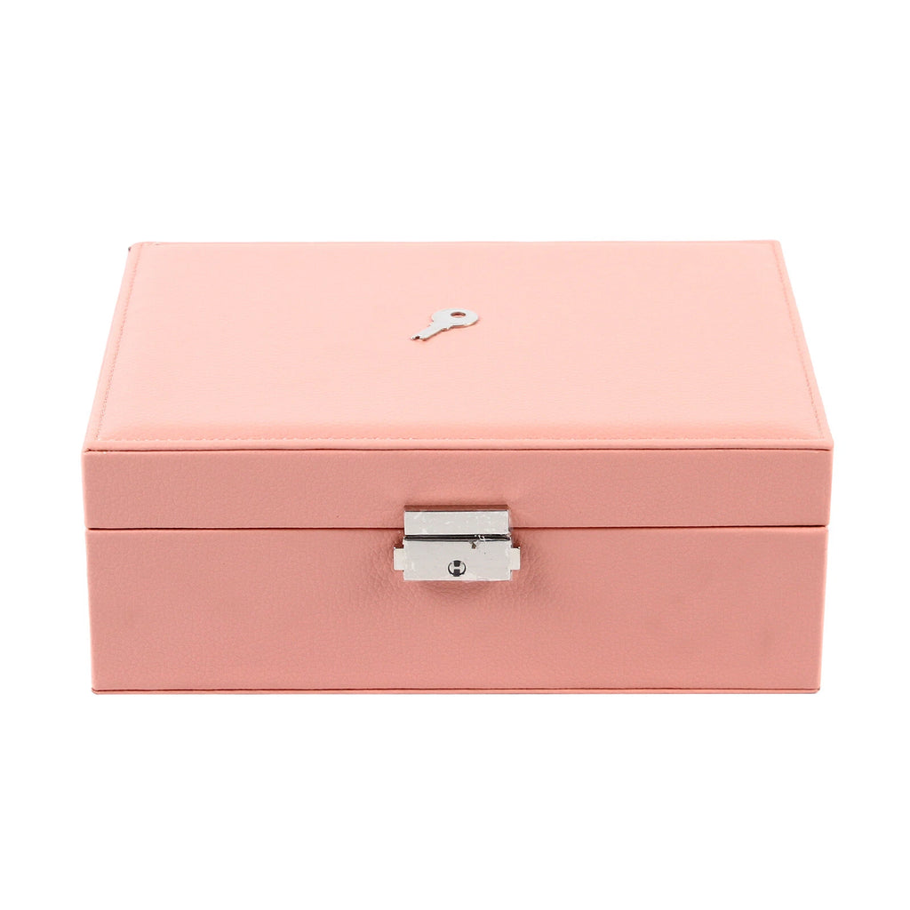 Double-layer Jewelry Storage Pink Cosmetics Box Watch Organizer Case PU Leather | eBay