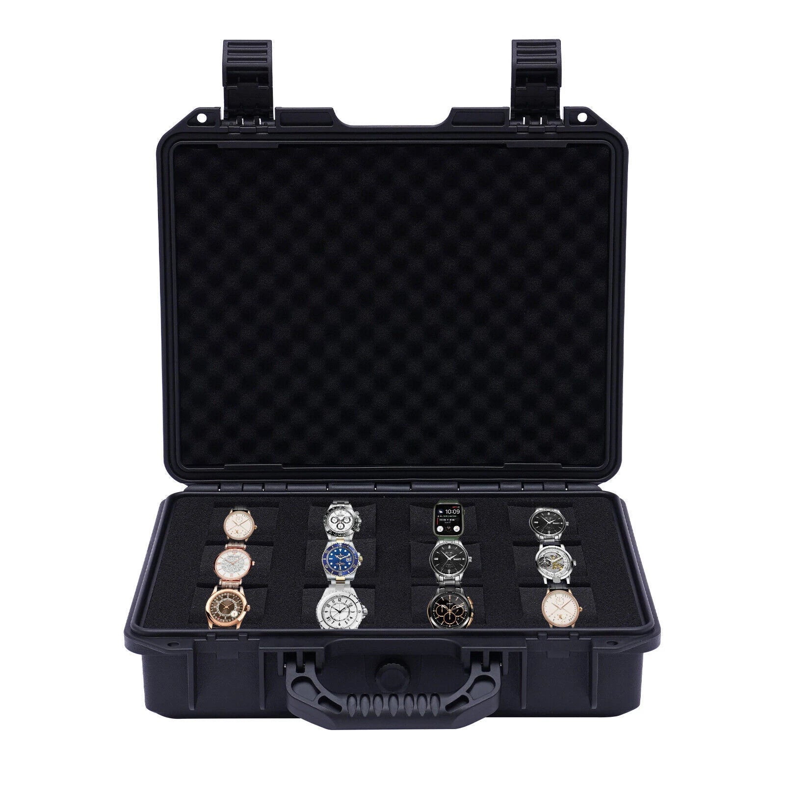12-Slot Watch Travel Case Hard Shell Protection Organizer Jewelry Storage Box | eBay