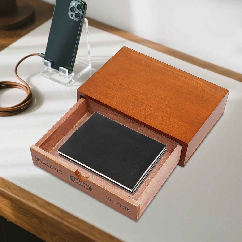 Single-Drawer Wooden Jewelry Organizer - Stylish Desktop Storage Box | eBay