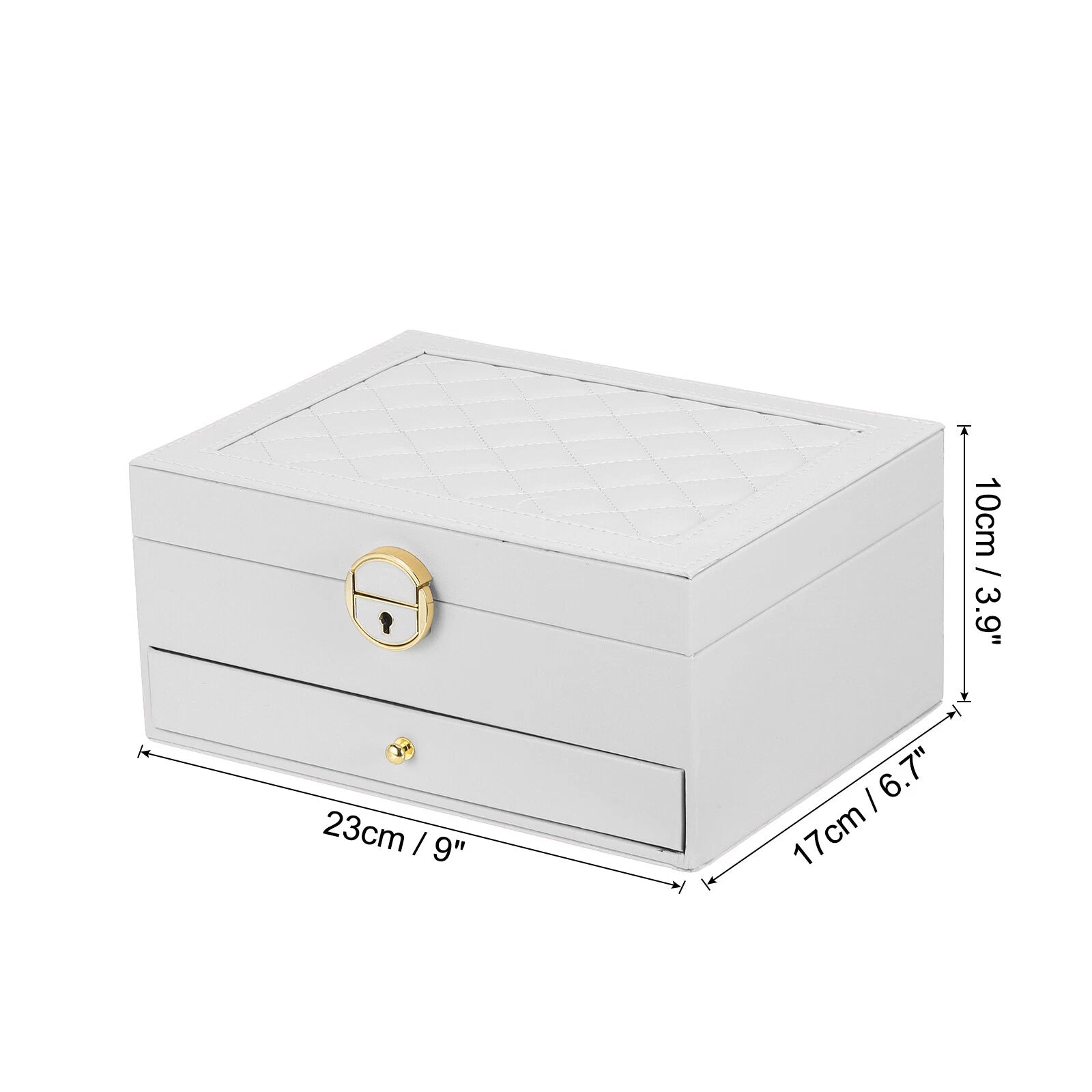 2 Layer Jewelry Box Organizer PU Leather Jewelry Storage Box for Necklace White | eBay