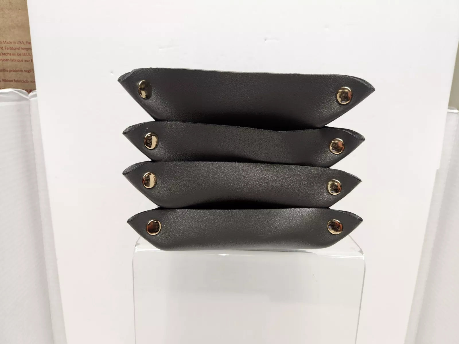 4 Gray- Leather Valet Tray Men Key Wallet Phone Jewelry Catchall Tray 6.5"X6.5" | eBay