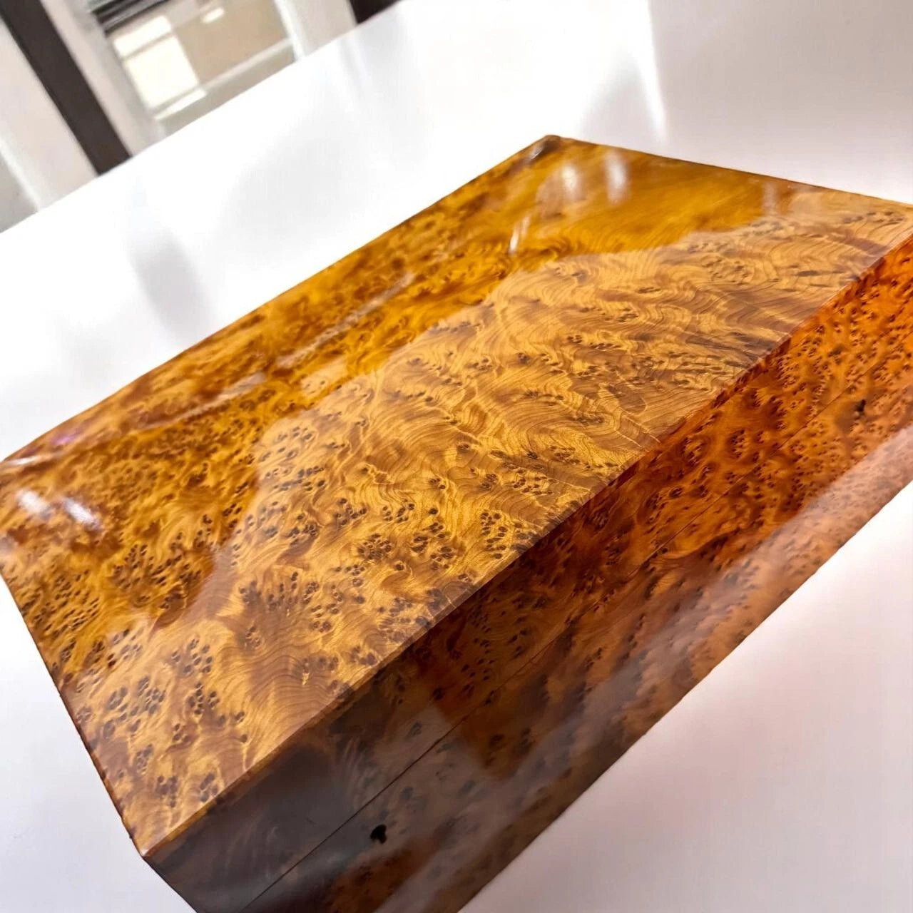 Large Burl Thuya Wood Jewelry Box with Key – Handcrafted Organizer from Morocco | eBay