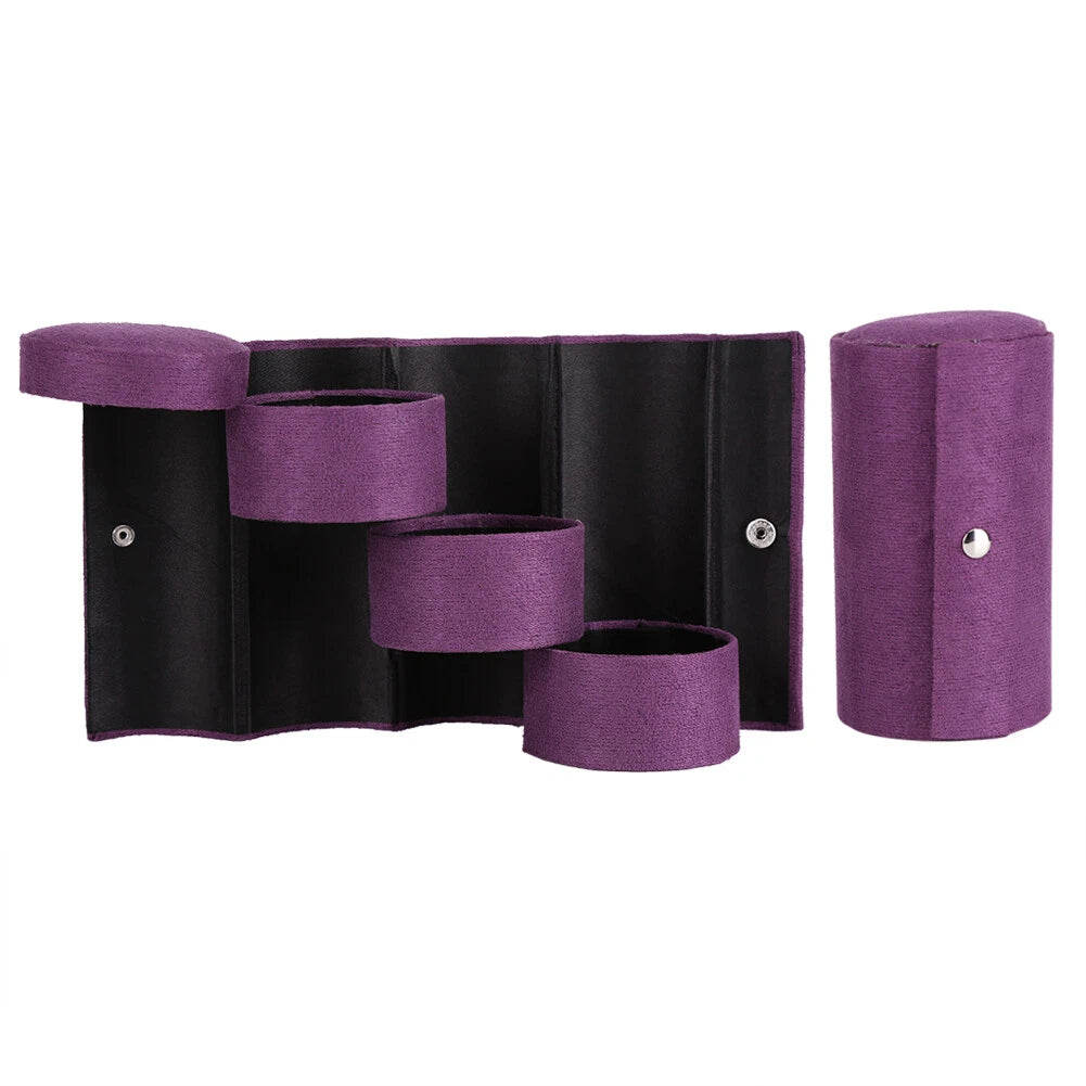 (Purple)Portable 3 Layers Cylinder Shaped Jewelry Storage Box Organizer For US | eBay