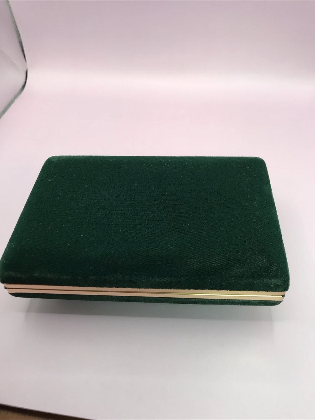 Jewelry Storage Box Dark Green Velvet Velour With Gold Trim | eBay