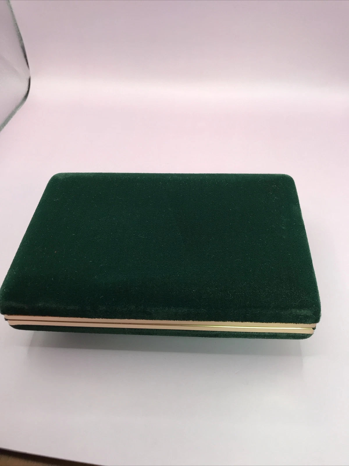 Jewelry Storage Box Dark Green Velvet Velour With Gold Trim | eBay