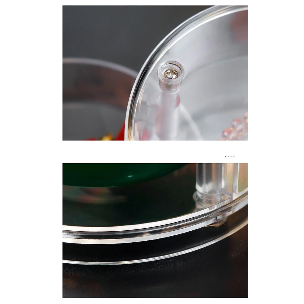 Clear Rotating Jewelry Box 4 Tier Space Saving Plastic Dustproof Decorative DGD | eBay