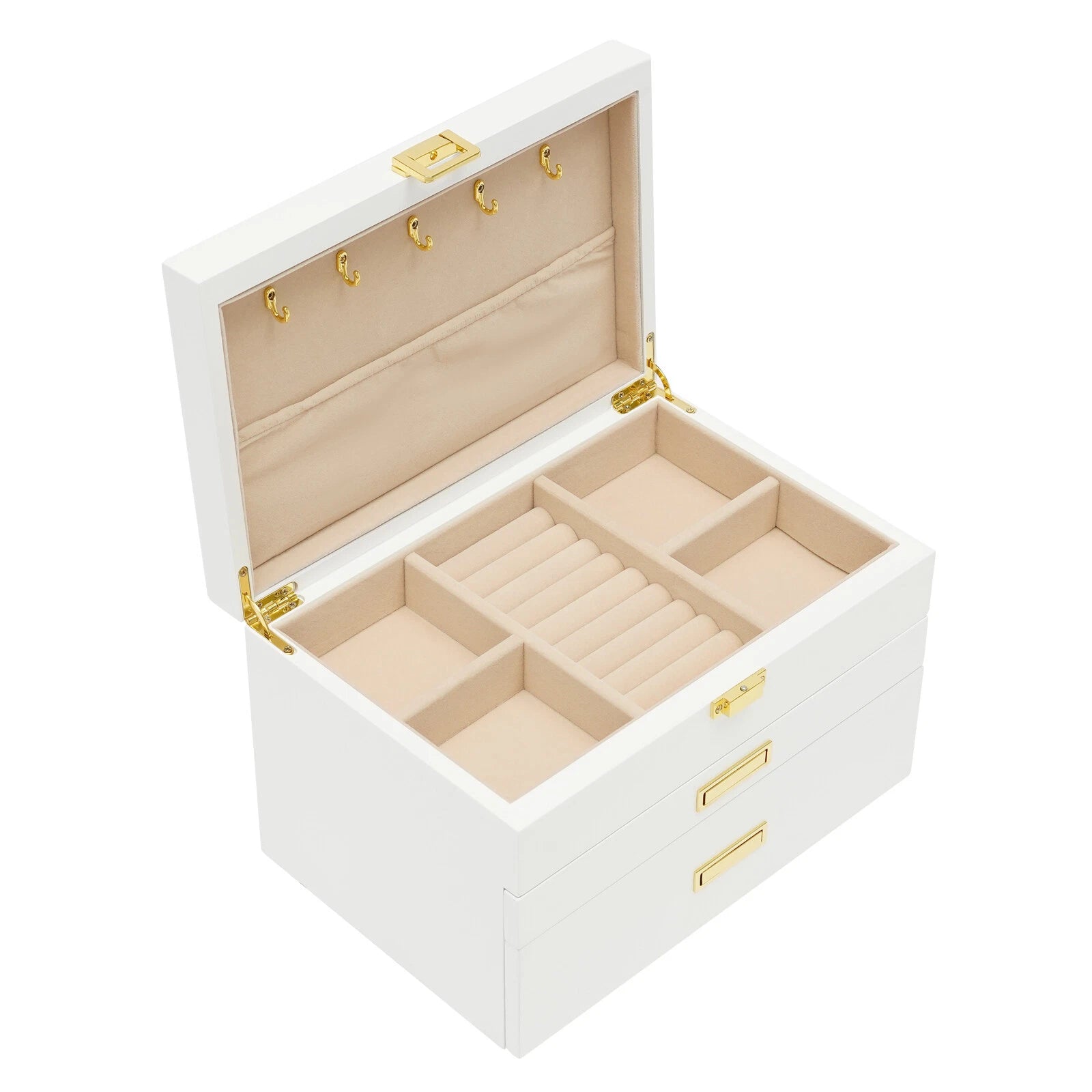 11*7.5*7.1in 3-Layer White Jewelry Organizer Box For Storage Earrings Necklace | eBay