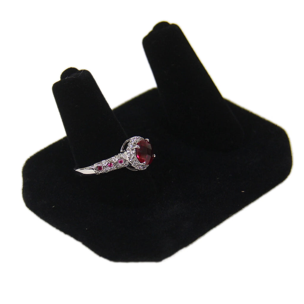 Black Velvet 2 Ring Jewelry Display Holder Showcase Organizer Finger Stand | eBay