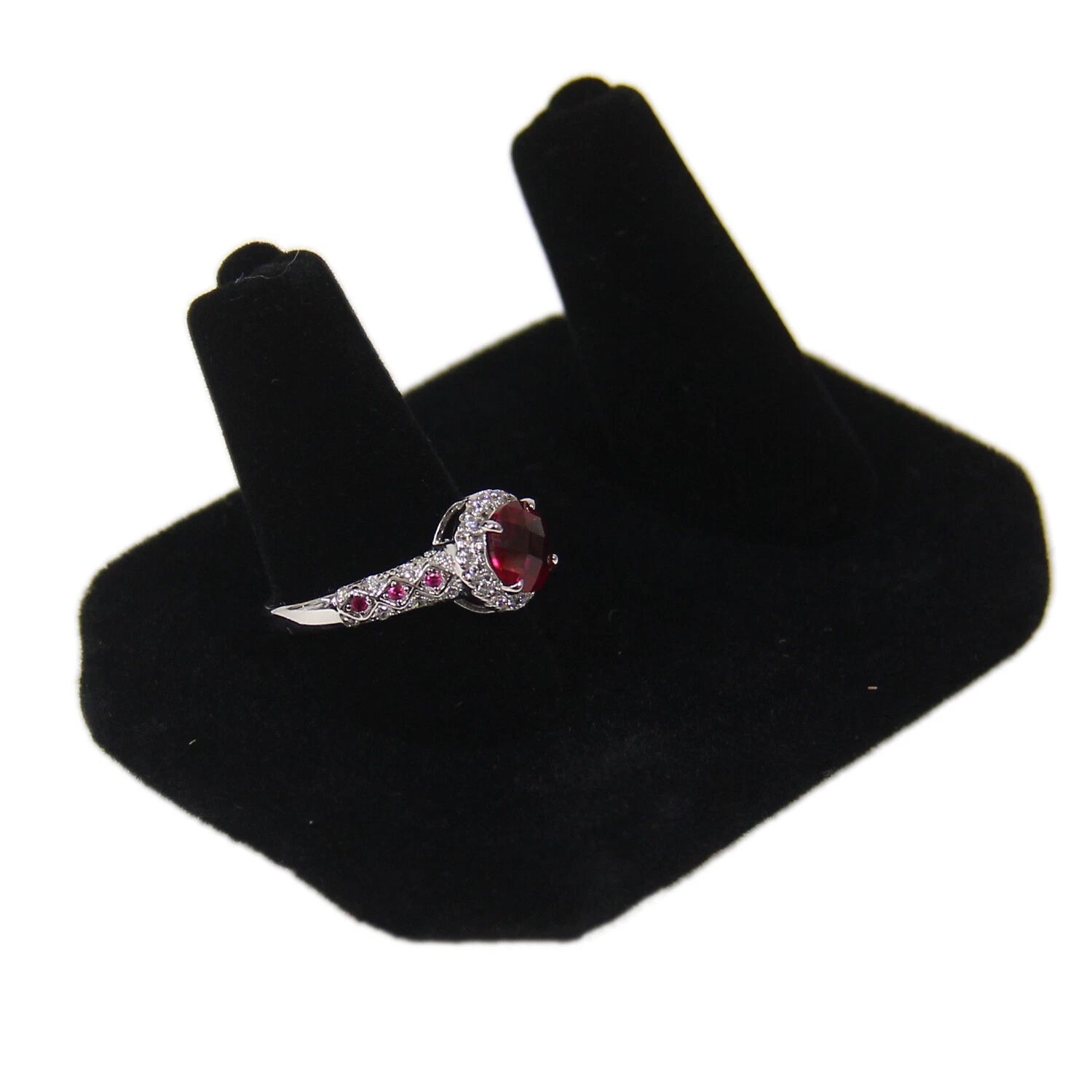 Black Velvet 2 Ring Jewelry Display Holder Showcase Organizer Finger Stand | eBay