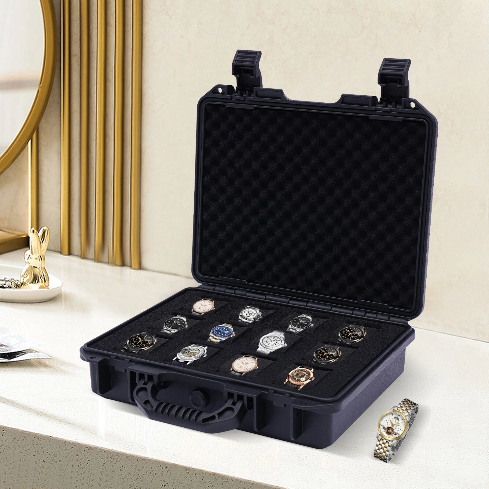 12 Slot PP Watch Box Display Case Jewelry Storage Holder Organizer Waterproof | eBay