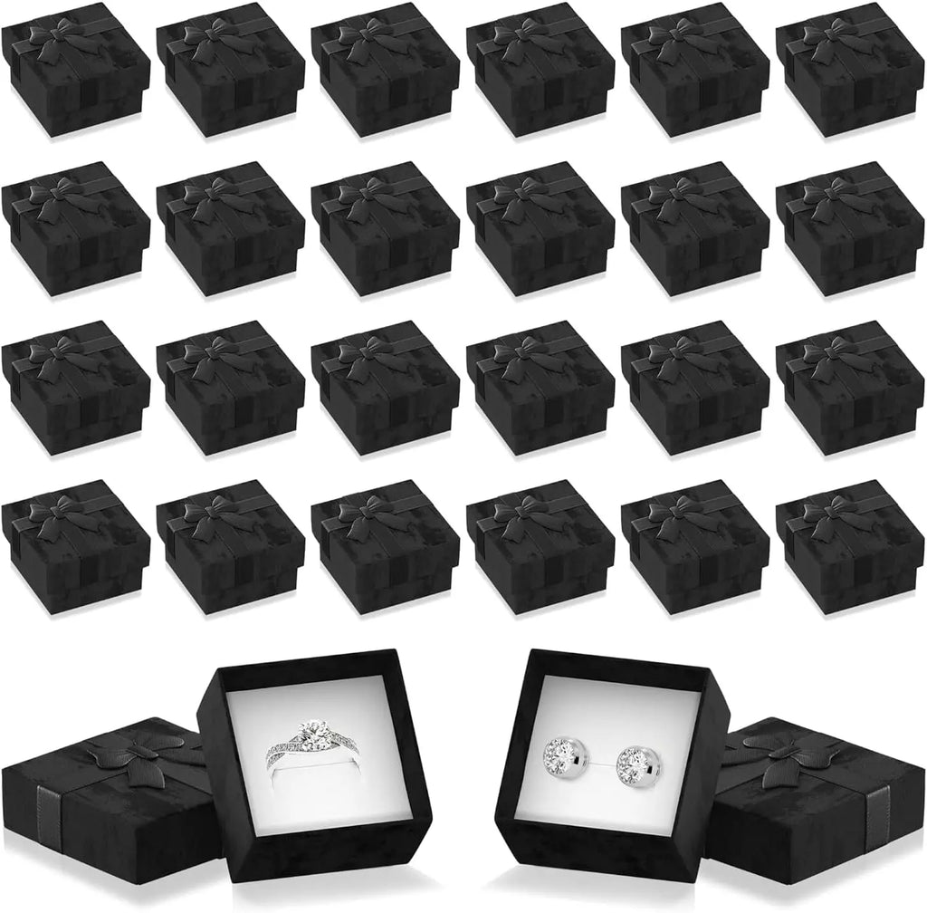 24Pcs Black Ring Boxes Bulk - Ring Jewelry Box Engagement Ring Holder Small Jewe | eBay