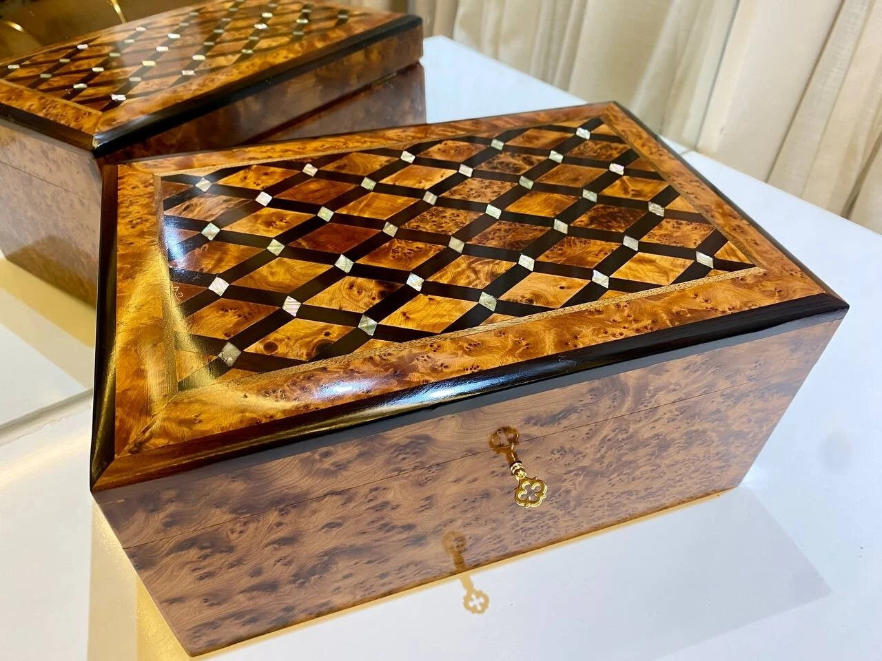 Big Moroccan jewellery Box lockable thuya wooden Jewelry Gift Box organizer | eBay