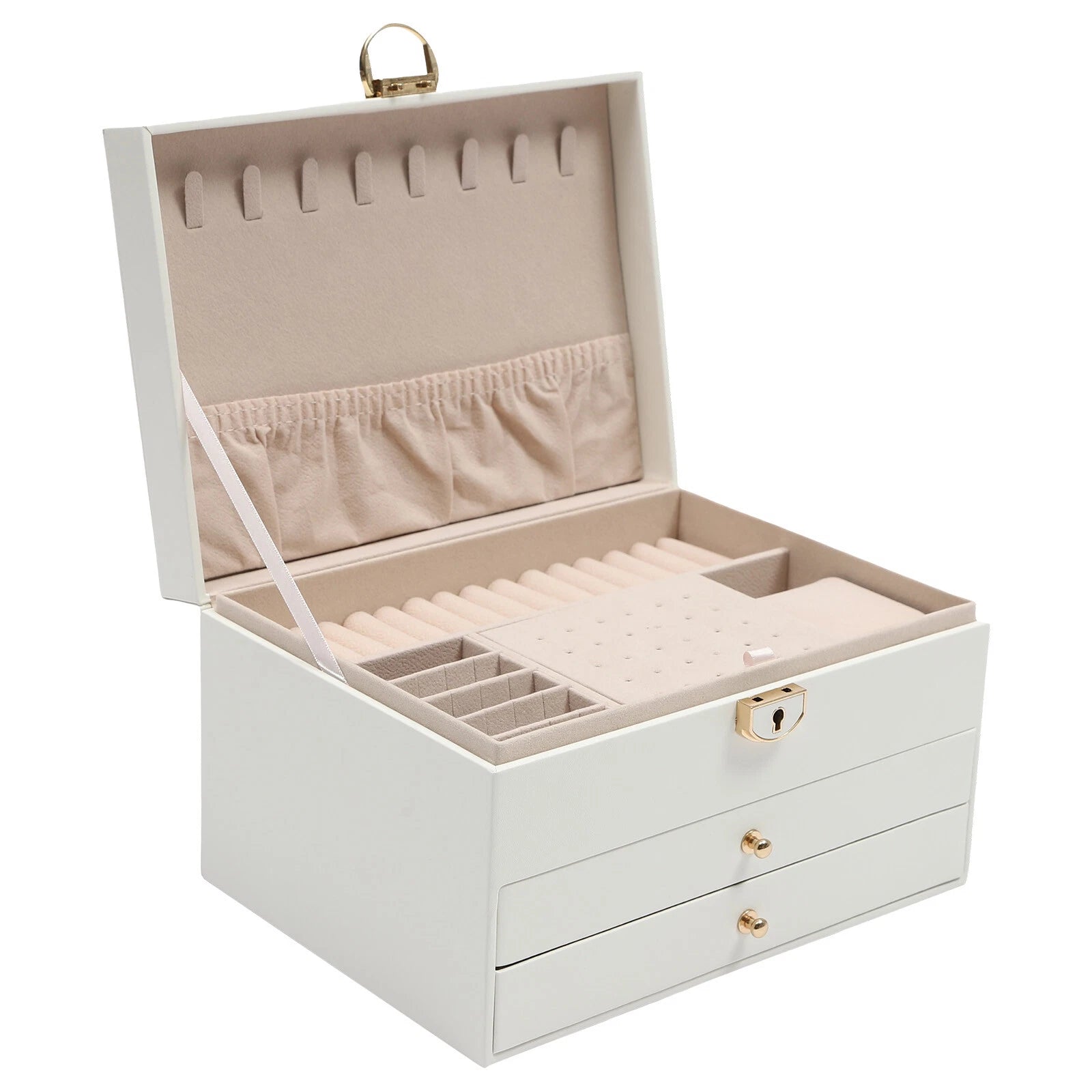 3 Tier Watch Box Jewelry Organizer Case Holder Bracelet Display Case with Drawer | eBay