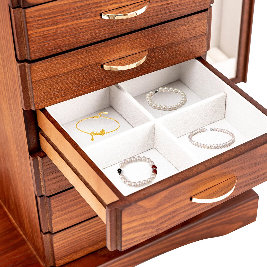 Wooden Jewelry Box Cabinet Storage Beauty 7 Drawers Case For Festival Gifts NEW | eBay