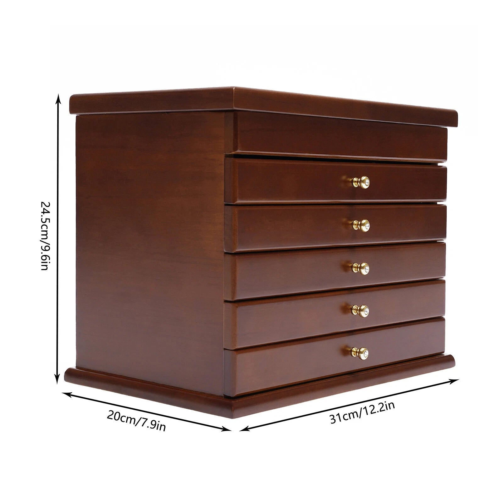 6 Tiers Jewelry Storage Vintage Box/Case Wooden Jewelry Organizer/Collection | eBay